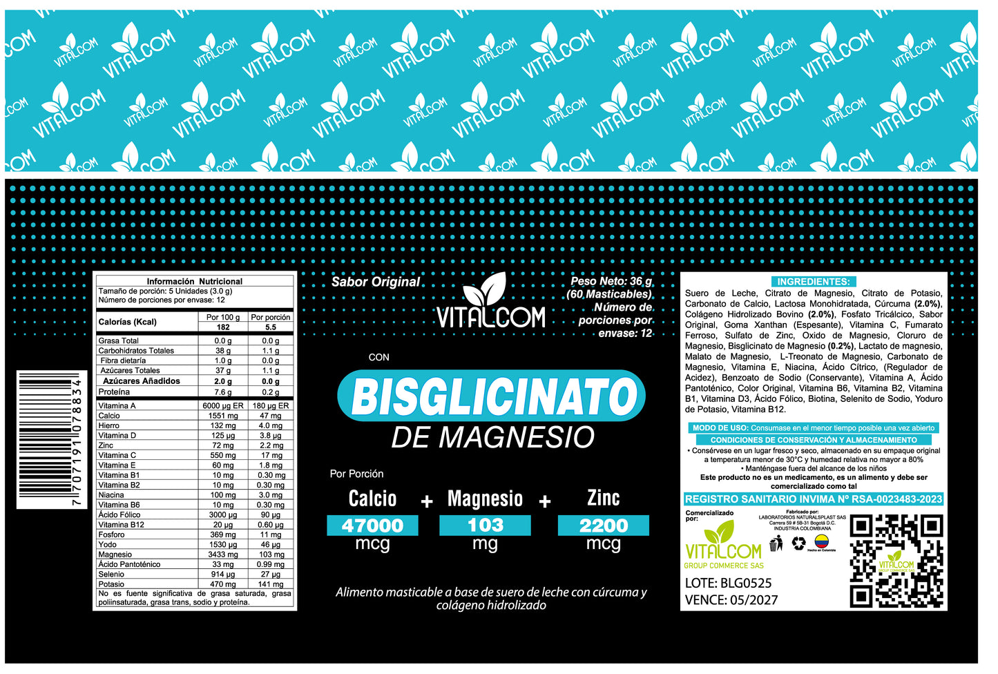 Bisglicinato de Magnesio frasco x 60
