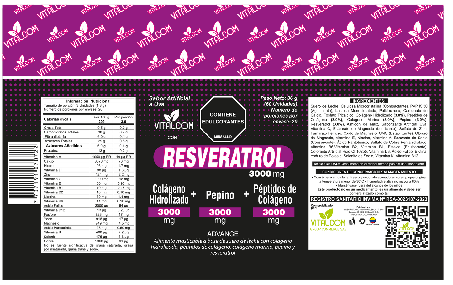 Resveratrol frasco x 60